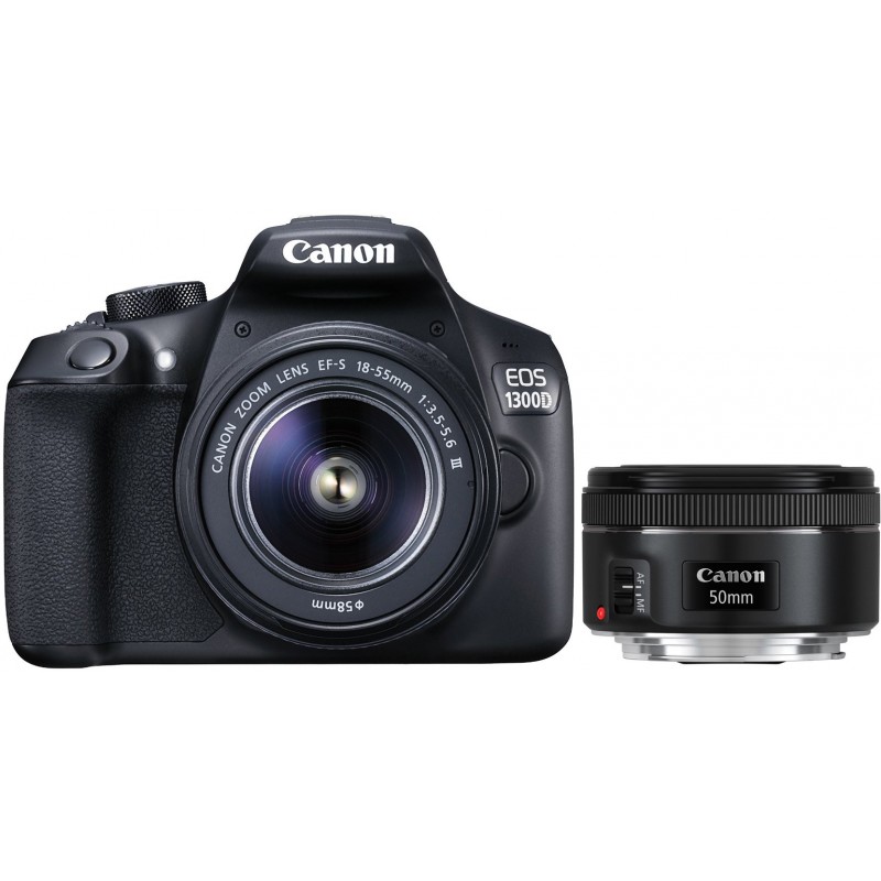 Canon EOS 1300D + 18-55mm DC III + 50mm STM Kit