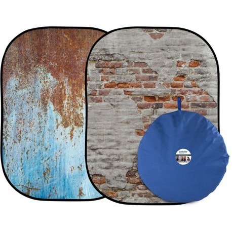 Manfrotto background Urban Collapsible 1.5x2.1m, rusty metal / plaster wall (LL 5713)