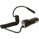 Omega автомобильный адаптер питания USB 1000mA + кабель, черный (42671)