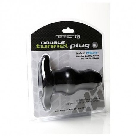 Double Tunnel Plug XL Black Perfect Fit 726321 - Butt plugs - Photopoint.lv...