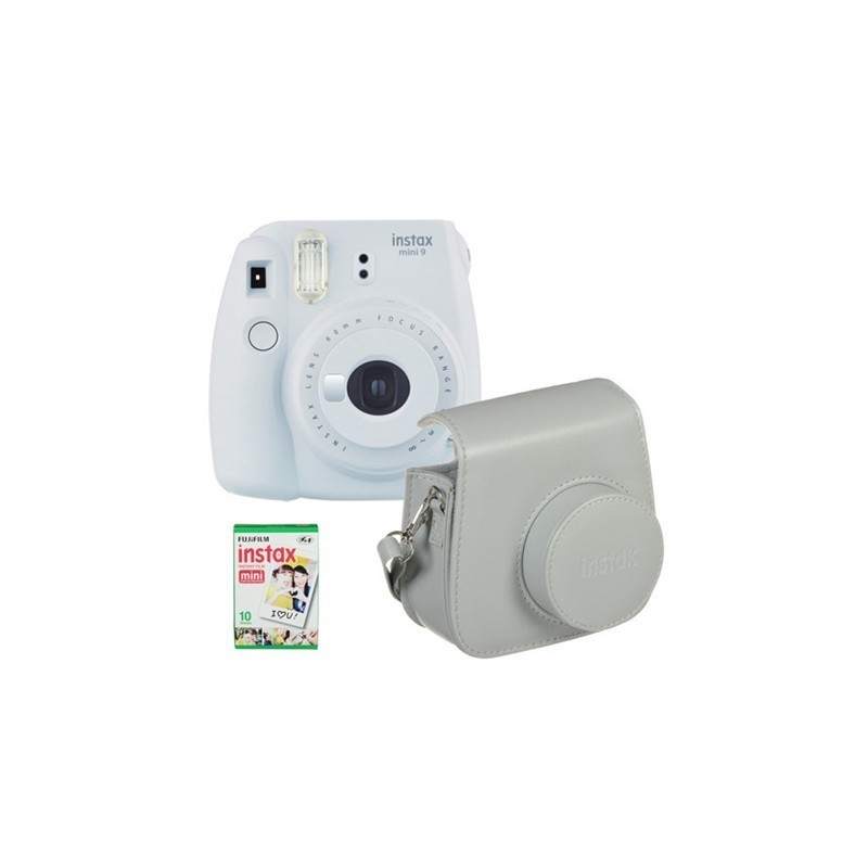 Fujifilm Instax Mini 9 Smokey White Camera with Batteries and Battery  Charger