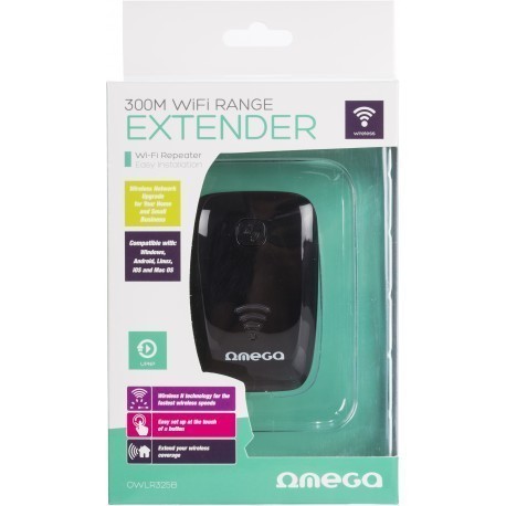 Omega Wi-Fi retranslators 300Mb/sek., melns (42299)