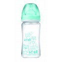 CANPOL EasyStart Anticolic Bottle glass - Forest Friends 240ml blue