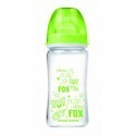 CANPOL EasyStart Anticolic Bottle glass - Forest Friends 240ml green