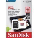 SanDisk memory card microSDXC 64GB Ultra 100MB/s A1 + adapter