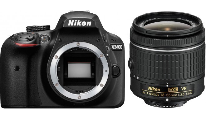 Nikon D3400 + 18-55 AF-P VR Kit, черный