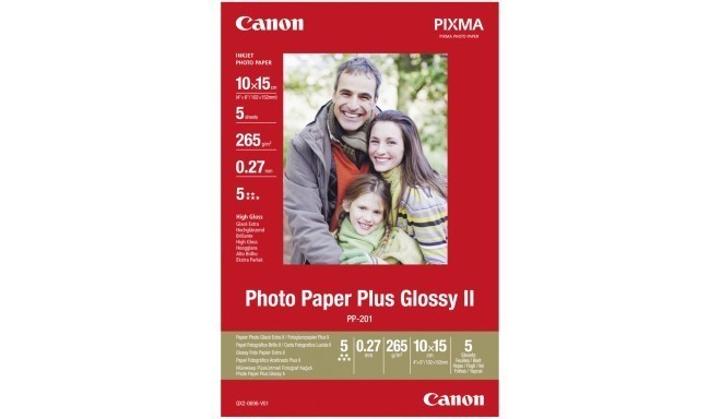 Canon fotopaber PP-201 10x15 Glossy II 275g 5 lehte