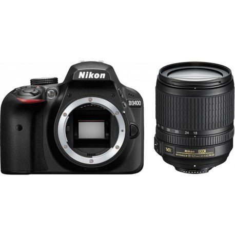 Nikon D3400 + 18-105mm AF-S VR Kit, melns