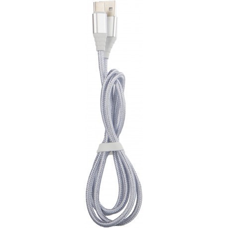 Omega kabelis USB-C 1m appīts, sudrabots (44269)