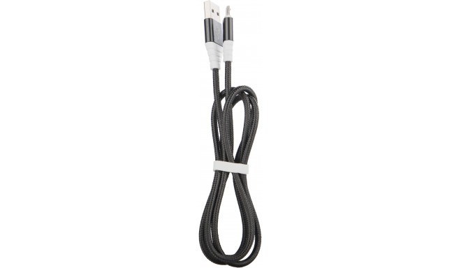 Omega cable microUSB 1m braided, black (44257)