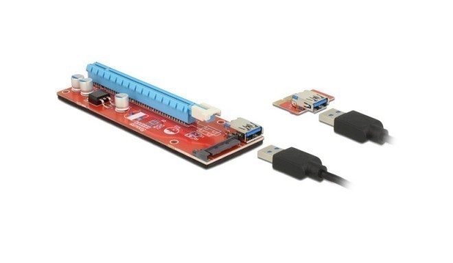 DELOCK RISER CARD PCI EXPRESS X1 > X16 WITH 60 CM USB CABLE