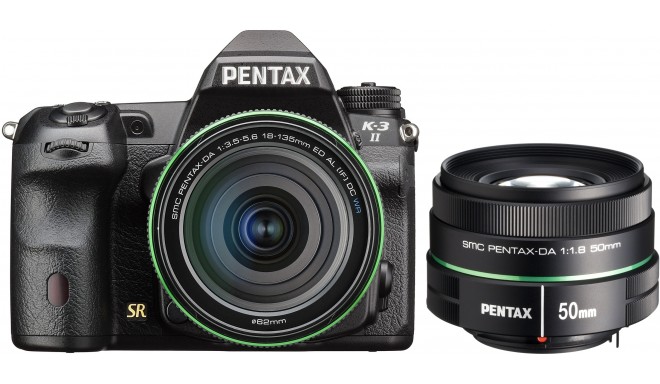 Pentax K-3 II + DA 18-135mm WR Kit + 50mm f/1.8