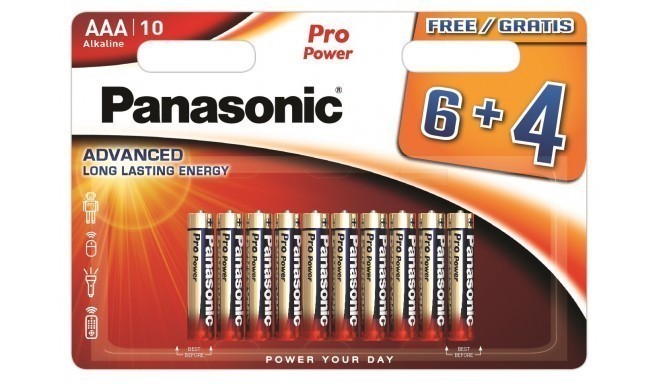 Panasonic Pro Power baterija LR03PPG/10B (6+4 gb.)