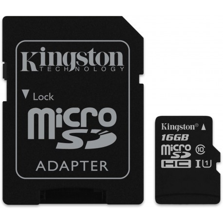 Kingston mälukaart microSDHC 16GB Canvas Select Class 10 + adapter