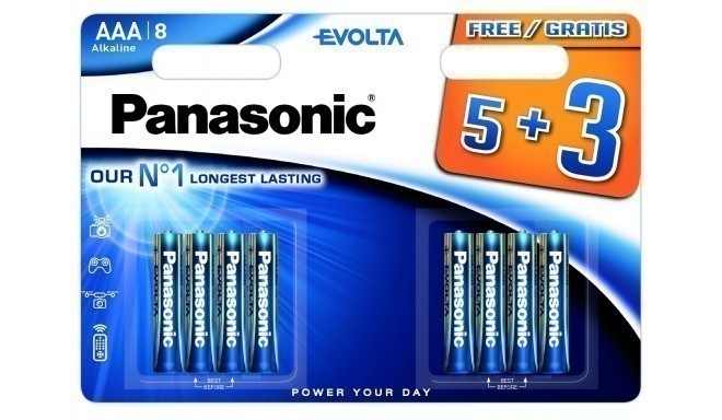 Panasonic Evolta батарейка LR03EGE/8B (5+3)