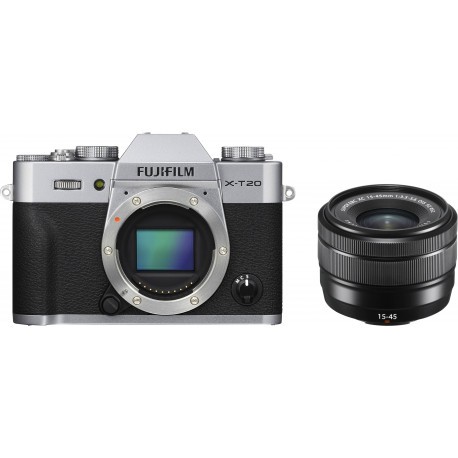 Fujifilm X-T20 + 15-45mm Kit, sudrabots