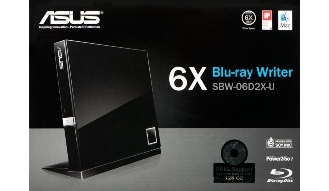 BluRay recorder ASUS SBW-06D2X-U SBW-06D2X-U/BLK/G/AS (SATA, USB 3.0; External)