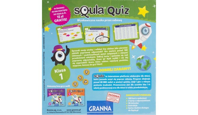 Board game Granna Squla Quiz Klasa 1 (Educational game; From 3 years)