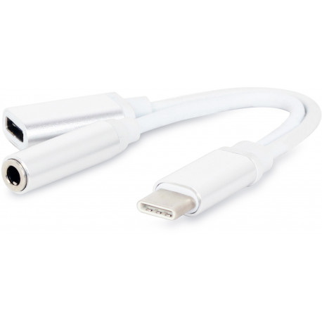 Gembird kabelis USB-C - 3,5 mm, balts