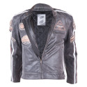 Leather Moto Jacket BOS 2058 Maroon