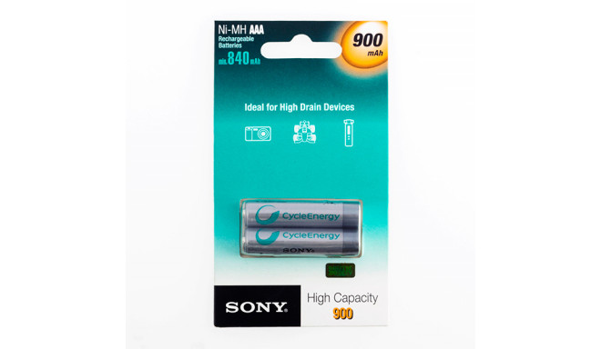 Sony Ni-MH AAA 900 mA 1,2V Laetavad Patareid (pakis 2 tk)