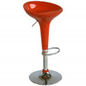 Bar chair AMIGO-3, 45,5x39xH66,5/87,5cm, seat: plastic, color: orange, leg: chrome