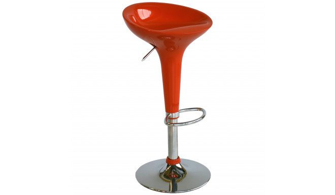 Bar chair AMIGO-3, 45,5x39xH66,5/87,5cm, seat: plastic, color: orange, leg: chrome