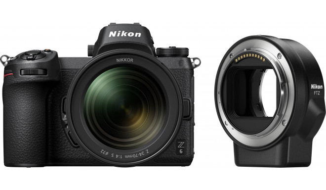 Nikon Z6 + 24-70mm f/4 S + objektiivi adaper FTZ Kit
