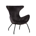 Armchair PENELOPE 78x77xH96cm, cover material: fabric, color: dark grey, black metal legs