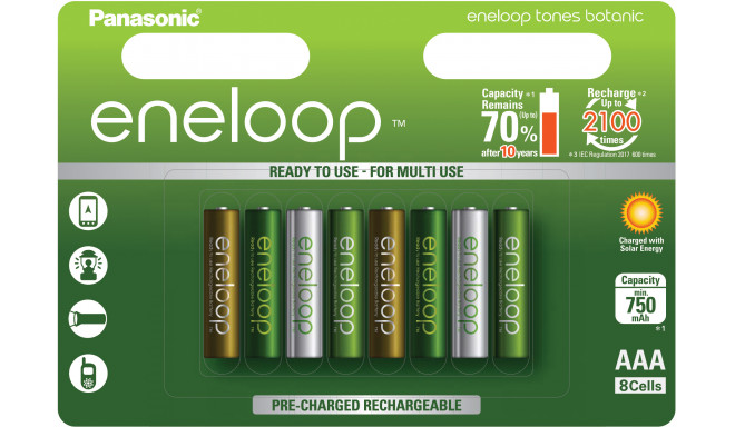 Panasonic eneloop battery AAA 750 8TE Botanic