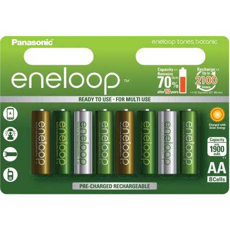 Panasonic eneloop akumulators AA 1900 8TE Botanic