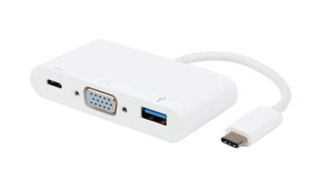 Vivanco adapter USB-C - VGA 3in1, valge (34294)