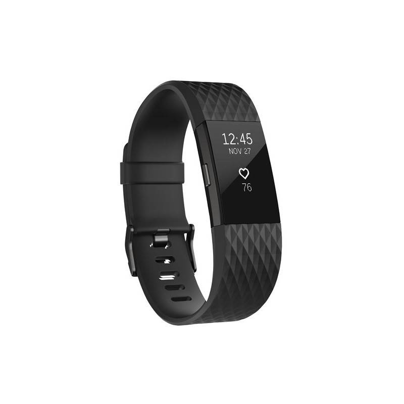 Fitbit трекер активности Charge 2 L, черный/черный металик