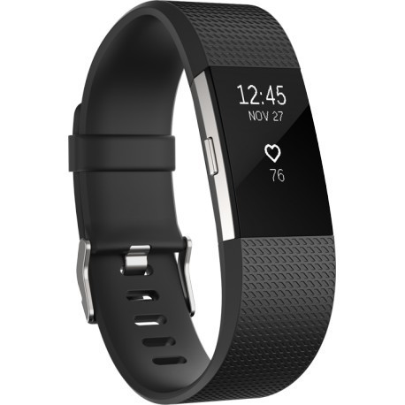 Fitbit aktiivsusmonitor Charge 2 L, must/hõbedane