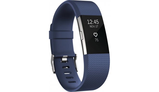 Fitbit трекер активности Charge 2 L, синий/серебристый
