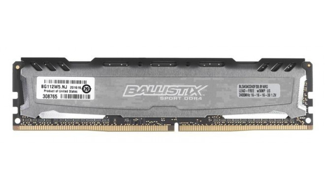 Memory Crucial Ballistix Sport BLS4G4D240FSB (DDR4 DIMM; 1 x 4 GB; 2400 MHz; 16)
