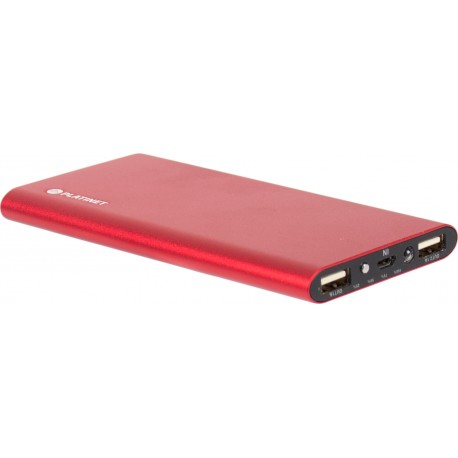 Platinet lādētājs-akumulators 8000mAh Li-Po 2xUSB, sarkans (43567)