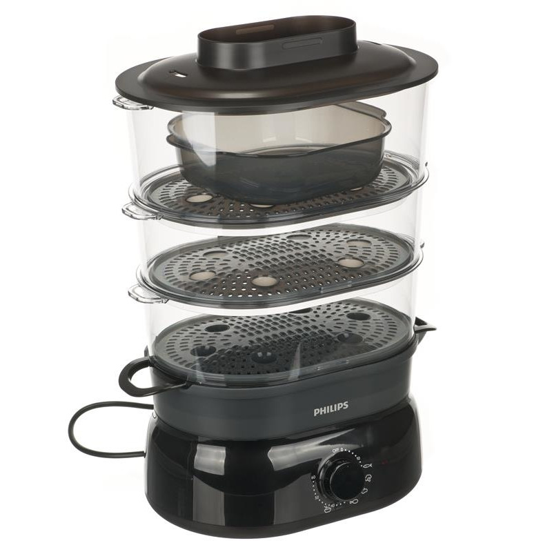 Recall niece canal Food steamer Philips HD9126/00 (9 liters; black color) - Food steamers &  dryers - Photopoint