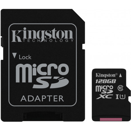 Kingston mälukaart microSDXC 128GB Canvas Select Class 10 + adapter