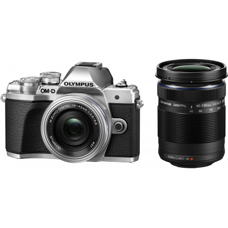 Olympus OM-D E-M10 Mark III + 14-42mm + 40-150mm Kit, sudrabots