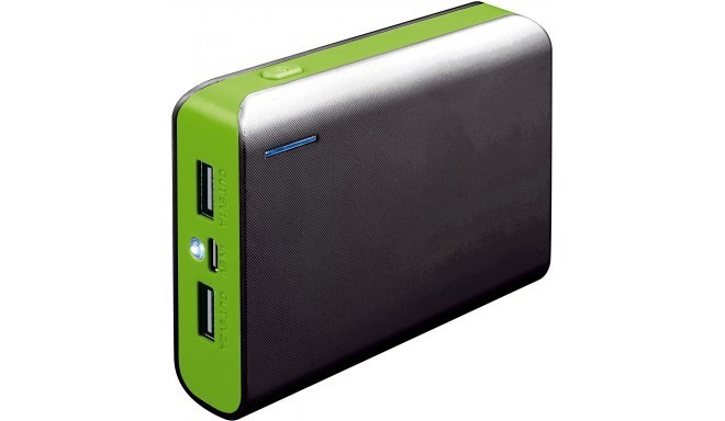 Platinet power bank 6000mAh + torch, black/green (43179)