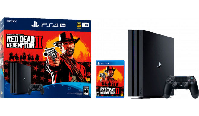 Sony Playstation 4 PRO 1TB (PS4) BLACK + Red Dead Redemtion 2