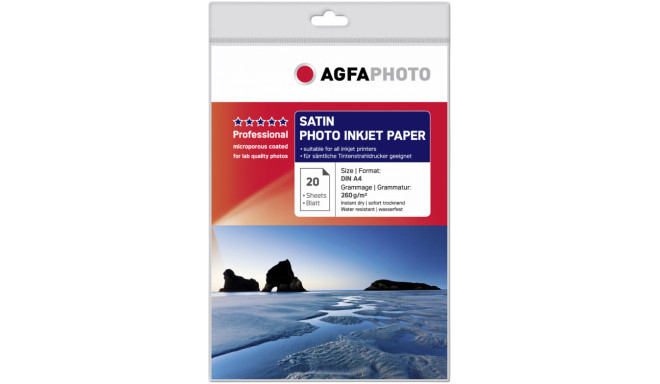Agfaphoto fotopapīrs A4 Professional Satin 260g 20 lapas