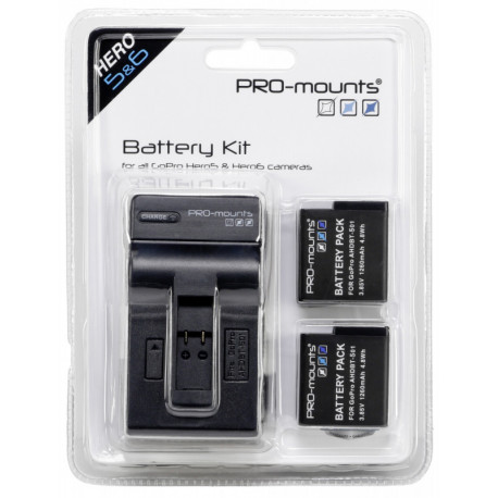 PRO-mounts battery + charger GoPro 5/6