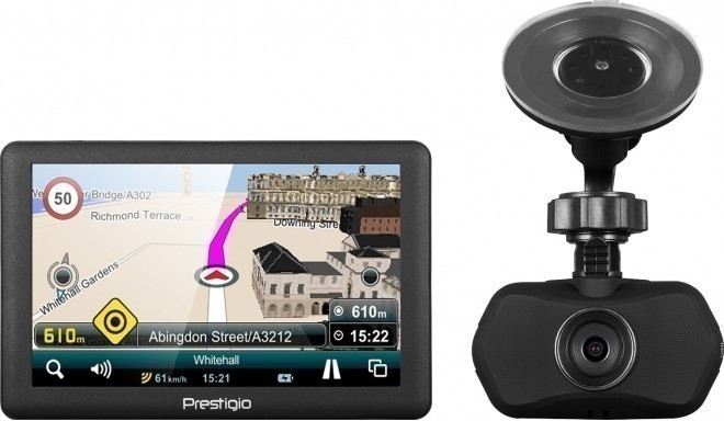Prestigio GeoVision 5066 GPS + autokaamera RoadRunner 140 + 16GB mälukaart