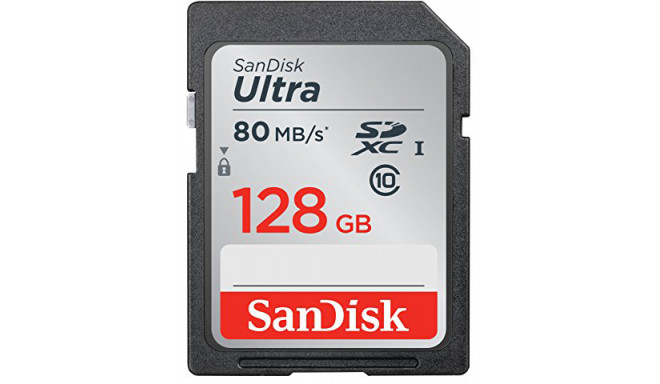Карта памяти SanDisk SDXC 128ГБ Ultra 80МБ/сек Class 10