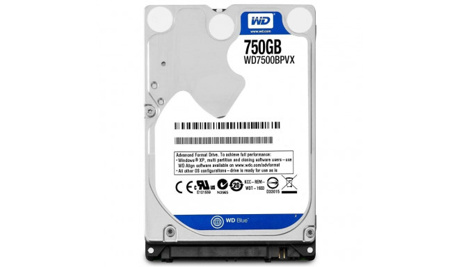 Drive HDD Western Digital WD7500BPVX (HDD 750 GB; 2.5 Inch; SATA III; 8 MB; 5400 rpm)