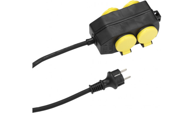 Vivanco outdoor extension cord 4 sockets 1.4m IP44, black (39609)