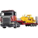 Bruder Scania low loader truck + CAT bulldozer (03555)