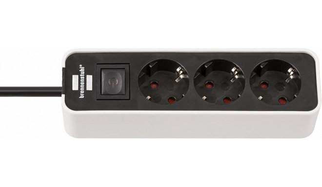 Brennenstuhl Ecolor power strip 3-fold white - / black